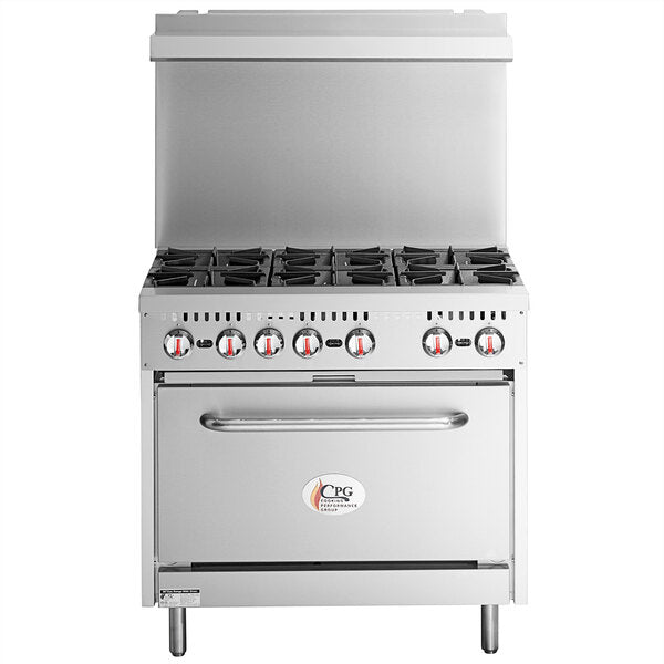 Cooking Performance Group S36-N Natural Gas 6 Burner 36" Range with Standard Oven - 210,000 BTU