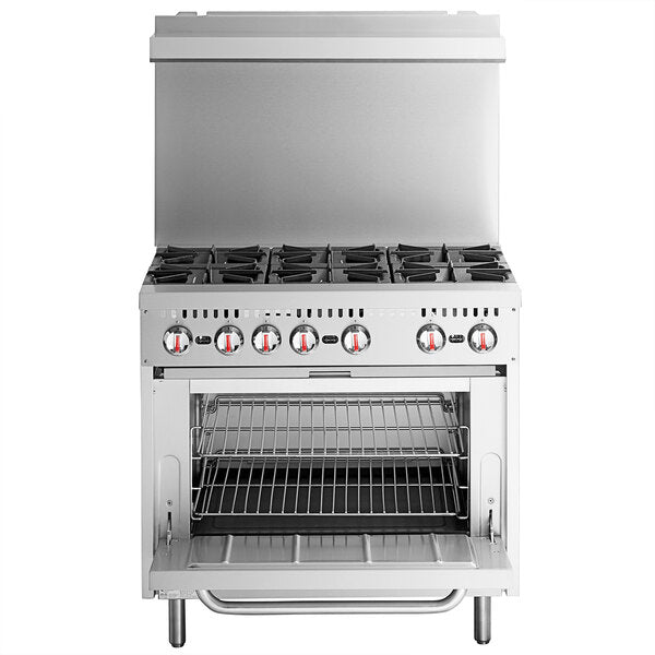 Cooking Performance Group S36-N Natural Gas 6 Burner 36" Range with Standard Oven - 210,000 BTU