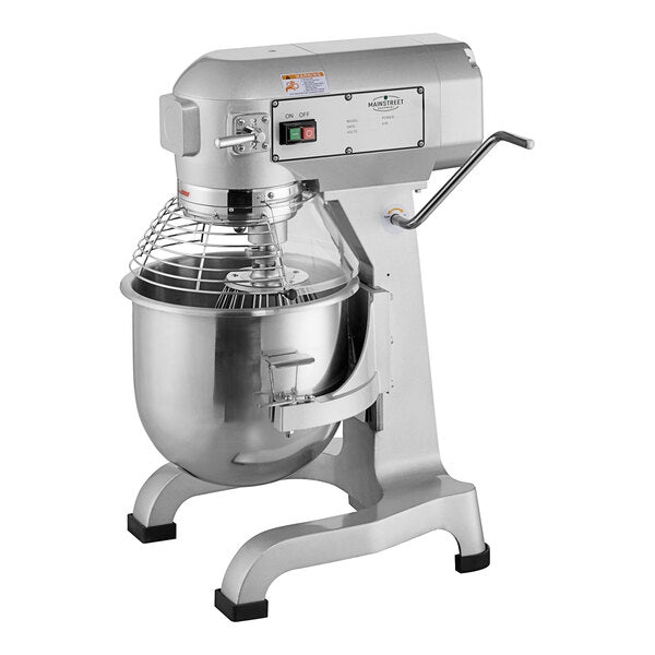 MainStreet Equipment CMIX20 20 Qt. Planetary Stand Mixer with Guard & Standard Accessories - 120V, 1 1/2 hp