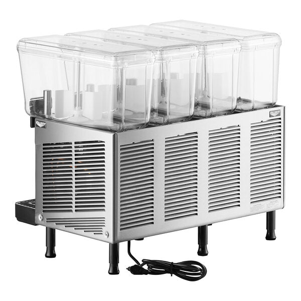 Vollrath VBBD4-37-S Quadruple 3.17 Gallon Bowl Refrigerated Beverage Dispenser with Stirring Paddle Circulation - 115V
