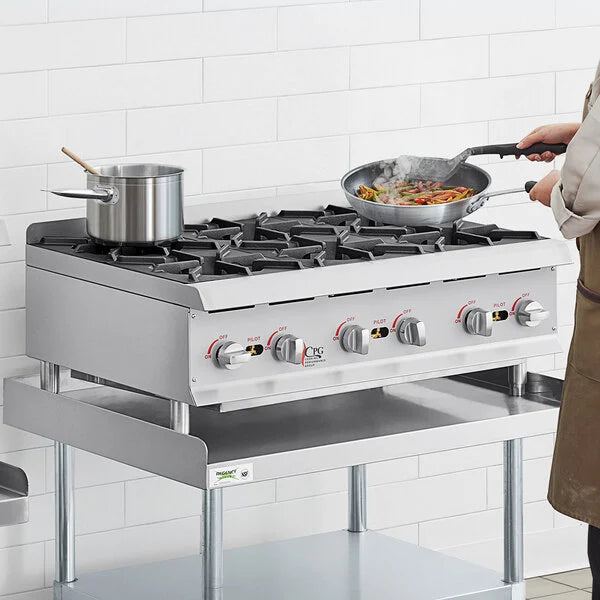 Cooking Performance Group R-CPG-36-NL 6 Burner Gas Countertop Range / Hot Plate - 132,000 BTU