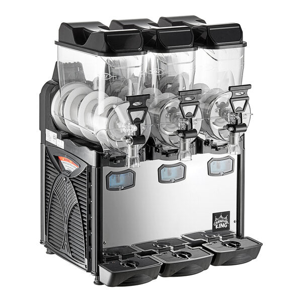 Carnival King Triple 2.6 Gallon Pourover Granita / Slushy / Frozen Beverage Machine - 120V