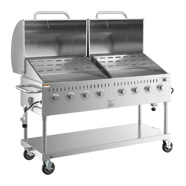 Backyard Pro LPG60RD 60" Stainless Steel Liquid Propane Outdoor Grill With Roll Dome