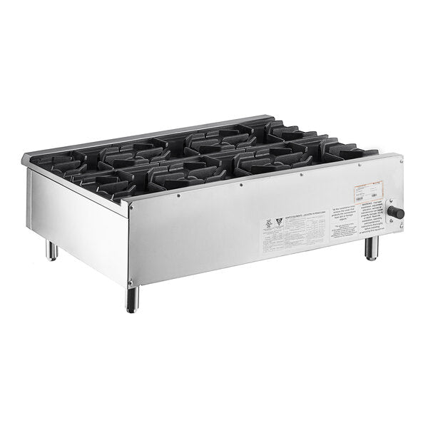 Avantco Chef Series CAG-R-6-36 36" 6 Burner Gas Countertop Range - 150,000 BTU