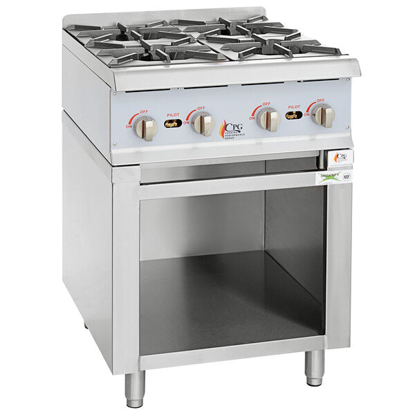 24" 4 Burner Range / Hot Plate with Storage Base - 88,000 BTU