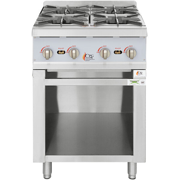 24" 4 Burner Range / Hot Plate with Storage Base - 88,000 BTU
