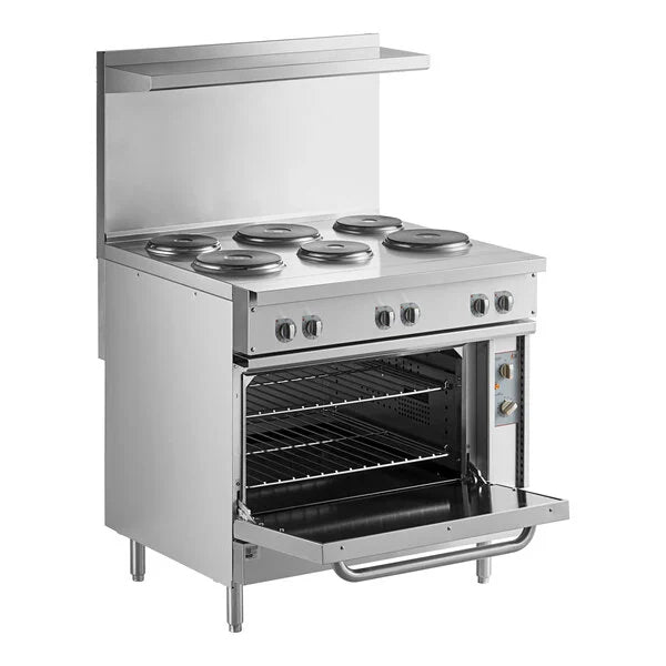 Cooking Performance Group ER36-240-1 36" 6-Burner Electric Range with Standard Oven - 240V, 1 Phase