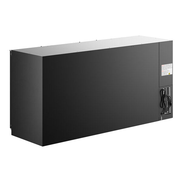 Avantco UBB-72-GT-G 73" Black Underbar Height Narrow Glass Door Back Bar Refrigerator with Galvanized Top and LED Lighting