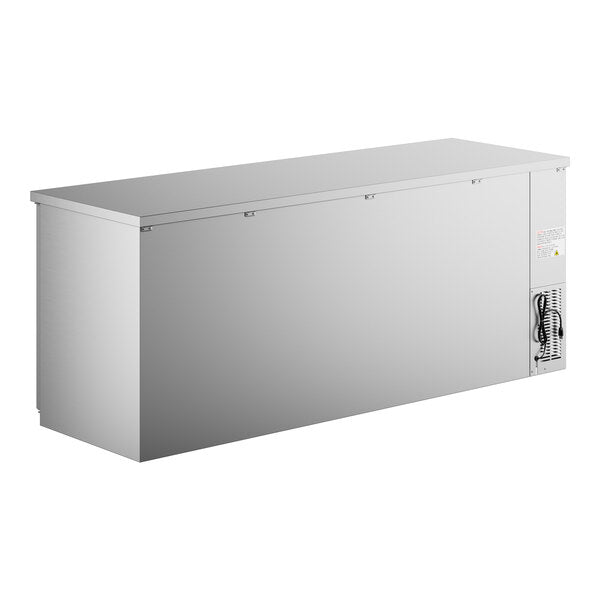 Avantco UBB-4G-HC 90" Stainless Steel Counter Height Glass Door Back Bar Refrigerator with LED Lighting