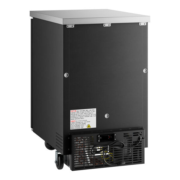 Coolers Avantco UBB-1G-HC 23" Black Glass Door Back Bar Refrigerator