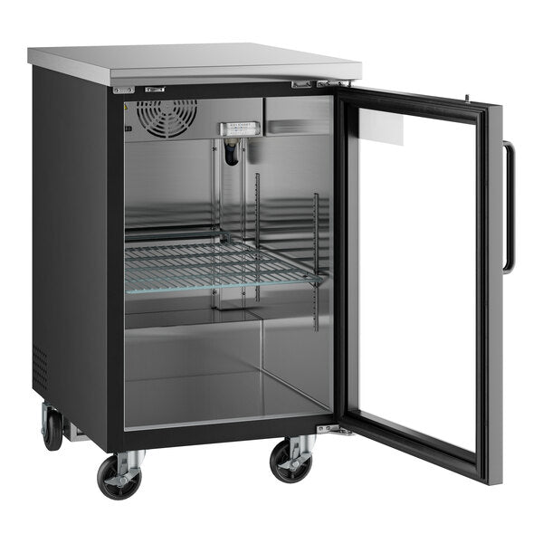 Coolers Avantco UBB-1G-HC 23" Black Glass Door Back Bar Refrigerator