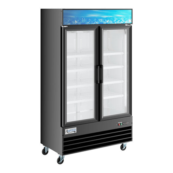 Avantco GDC-40-HC 48" Black Customizable Swing Glass Door Merchandiser Refrigerator with LED Lighting