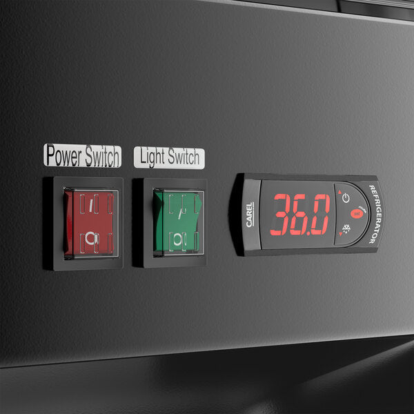 Avantco GDC-40-HC 48" Black Customizable Swing Glass Door Merchandiser Refrigerator with LED Lighting