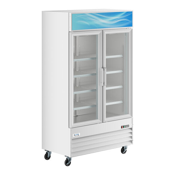 Avantco GDC-40-HC 48" White Customizable Swing Glass Door Merchandiser Refrigerator with LED Lighting