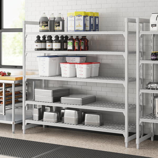 Cambro CPU247272V5PKG Camshelving® Premium Shelving Unit with 5 Vented Shelves - 24" x 72" x 72"