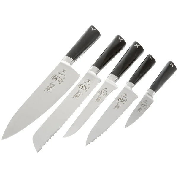 Mercer Culinary M19100 ZüM® 6-Piece Stainless Steel and Glass Knife Block Set