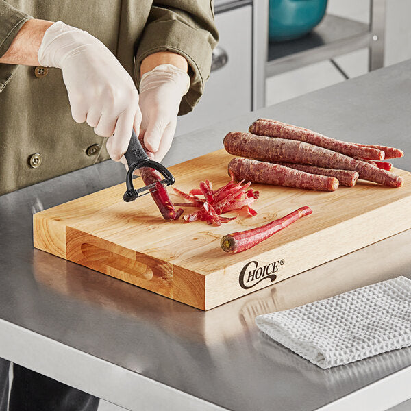 Choice 18" x 12" x 1 3/4" Wood Cutting Board with Squared Edges
