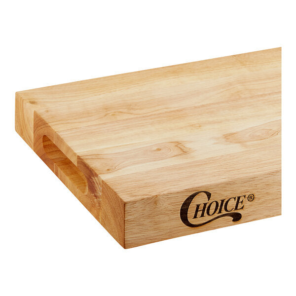 Choice 18" x 12" x 1 3/4" Wood Cutting Board with Squared Edges