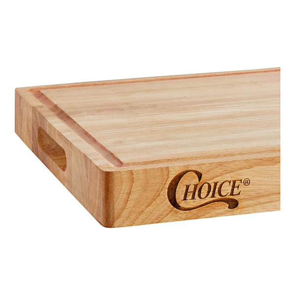 Choice 24" x 16" x 1 3/4" Wood Cutting Board with Juice Groove