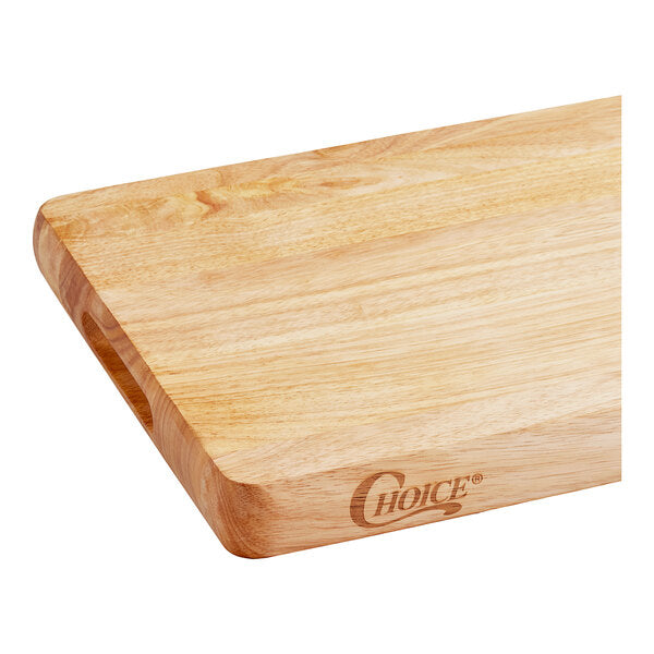 Choice 20" x 15" x 1 3/4" Wood Cutting Board with Rounded Edges