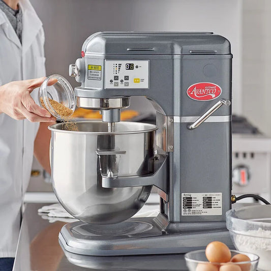 Avantco MIX8GY Dark Gray 8 Qt. Bowl Lift Countertop Mixer with Standard Accessories - 120V, 4/5 hp