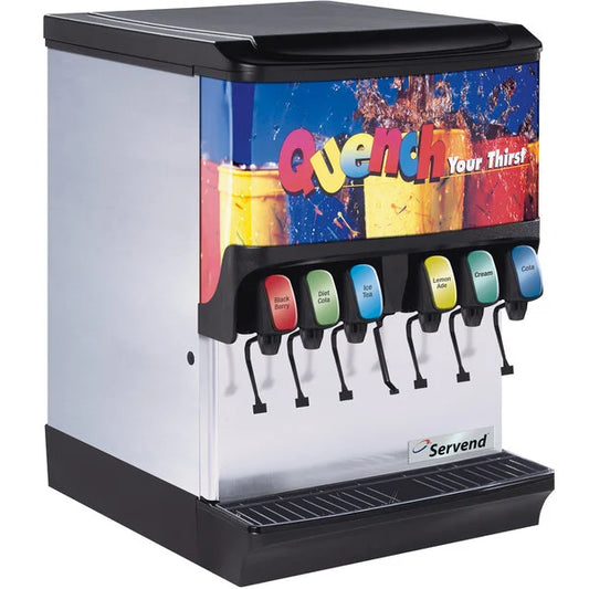 Servend 2705020 SV-150 6 Valve Sanitary Lever Countertop Ice/Beverage Dispenser with 150 lb. Ice Storage