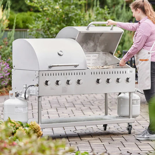 Backyard Pro LPG60RD 60" Stainless Steel Liquid Propane Outdoor Grill With Roll Dome