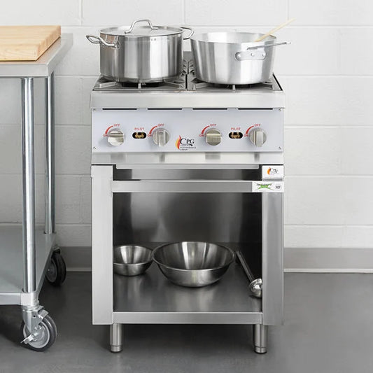 24" 4 Burner Range / Hot Plate with Storage Base - 88,000 BTU