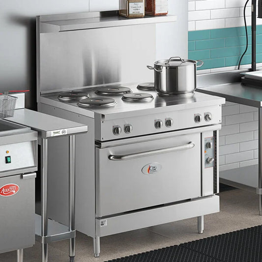 Cooking Performance Group ER36-240-1 36" 6-Burner Electric Range with Standard Oven - 240V, 1 Phase