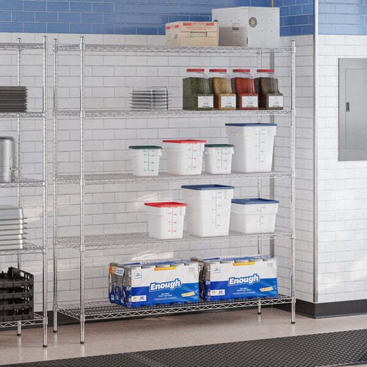 Steelton 18" x 60" NSF Chrome 5-Shelf Kit with 72" Posts