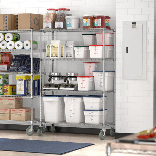 Steelton 24" x 72" NSF Chrome 5-Shelf Kit with 72" Posts and Casters
