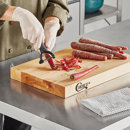 Choice 18" x 12" x 1 3/4" Wood Cutting Board with Squared Edges