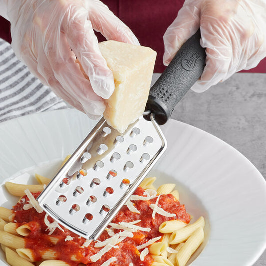 Choice 9" Stainless Steel Extra Coarse Grater with Black Non-Slip Handle